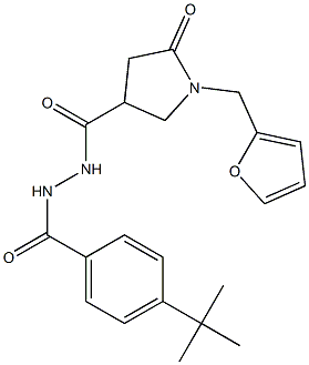 N'-[4-(tert-butyl)benzoyl]-1-(2-furylmethyl)-5-oxo-3-pyrrolidinecarbohydrazide Struktur