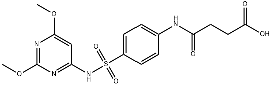 4-(4-{[(2,6-dimethoxy-4-pyrimidinyl)amino]sulfonyl}anilino)-4-oxobutanoic acid Struktur