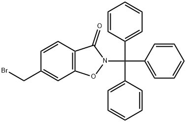 1,2-Benzisoxazol-3(2H)-one, 6-(broMoMethyl)-2-(triphenylMethyl)- Struktur