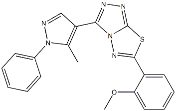 methyl 2-[3-(5-methyl-1-phenyl-1H-pyrazol-4-yl)[1,2,4]triazolo[3,4-b][1,3,4]thiadiazol-6-yl]phenyl ether Struktur