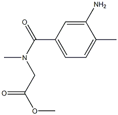 methyl 2-[(3-amino-4-methylphenyl)-N-methylformamido]acetate Struktur