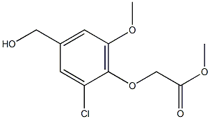 methyl 2-[2-chloro-4-(hydroxymethyl)-6-methoxyphenoxy]acetate Struktur