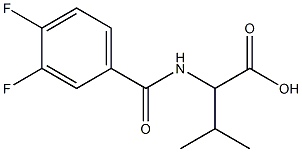 2-[(3,4-difluorophenyl)formamido]-3-methylbutanoic acid Struktur