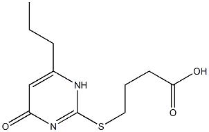 4-[(4-oxo-6-propyl-1,4-dihydropyrimidin-2-yl)sulfanyl]butanoic acid Struktur