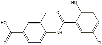 4-[(5-chloro-2-hydroxybenzene)amido]-3-methylbenzoic acid Struktur