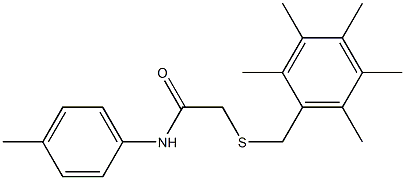 N1-(4-methylphenyl)-2-[(2,3,4,5,6-pentamethylbenzyl)thio]acetamide Struktur