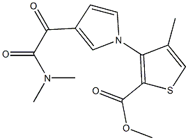 methyl 3-{3-[2-(dimethylamino)-2-oxoacetyl]-1H-pyrrol-1-yl}-4-methyl-2-thiophenecarboxylate Struktur