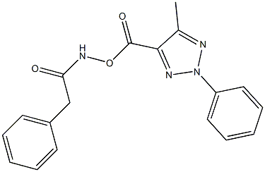 N-{[(5-methyl-2-phenyl-2H-1,2,3-triazol-4-yl)carbonyl]oxy}-2-phenylacetamide Struktur