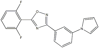 5-(2,6-difluorophenyl)-3-[3-(1H-pyrrol-1-yl)phenyl]-1,2,4-oxadiazole Struktur