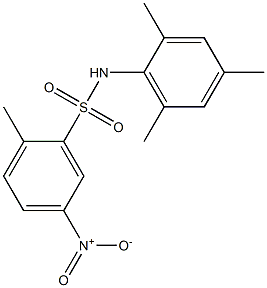 N1-mesityl-2-methyl-5-nitrobenzene-1-sulfonamide Struktur