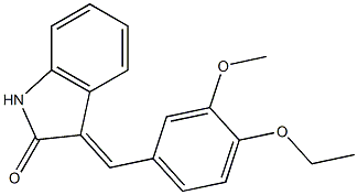 3-(4-ethoxy-3-methoxybenzylidene)indolin-2-one Struktur