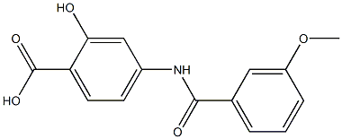 2-hydroxy-4-[(3-methoxybenzoyl)amino]benzoic acid Struktur