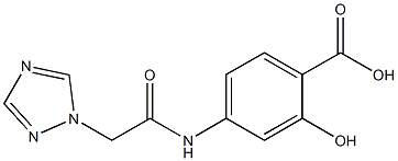 2-hydroxy-4-[2-(1H-1,2,4-triazol-1-yl)acetamido]benzoic acid Struktur