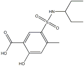 2-hydroxy-4-methyl-5-(pentan-3-ylsulfamoyl)benzoic acid Struktur