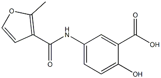 2-hydroxy-5-[(2-methyl-3-furoyl)amino]benzoic acid Struktur