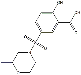 2-hydroxy-5-[(2-methylmorpholine-4-)sulfonyl]benzoic acid Struktur