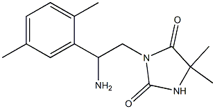 3-[2-amino-2-(2,5-dimethylphenyl)ethyl]-5,5-dimethylimidazolidine-2,4-dione Struktur