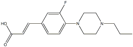 3-[3-fluoro-4-(4-propylpiperazin-1-yl)phenyl]prop-2-enoic acid Struktur