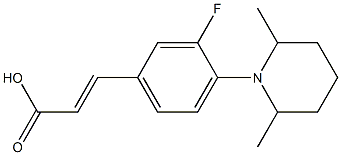 3-[4-(2,6-dimethylpiperidin-1-yl)-3-fluorophenyl]prop-2-enoic acid Struktur