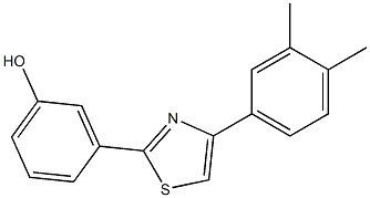 3-[4-(3,4-dimethylphenyl)-1,3-thiazol-2-yl]phenol Struktur