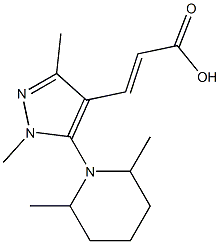 3-[5-(2,6-dimethylpiperidin-1-yl)-1,3-dimethyl-1H-pyrazol-4-yl]prop-2-enoic acid Struktur