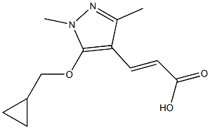 3-[5-(cyclopropylmethoxy)-1,3-dimethyl-1H-pyrazol-4-yl]prop-2-enoic acid Struktur