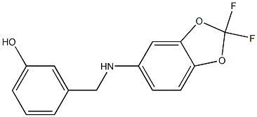 3-{[(2,2-difluoro-2H-1,3-benzodioxol-5-yl)amino]methyl}phenol Struktur