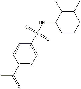 N-(2,3-dimethylcyclohexyl)-4-acetylbenzene-1-sulfonamide Struktur