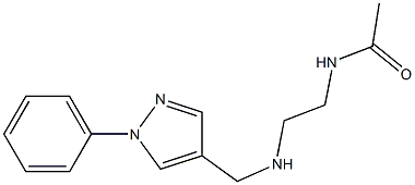 N-(2-{[(1-phenyl-1H-pyrazol-4-yl)methyl]amino}ethyl)acetamide Struktur