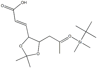 1,3-Dioxolan-4-propenoic acid, 2,2-dimethyl-5-[2-(t-butyldimethylsilyl oxy)propyl]- Struktur