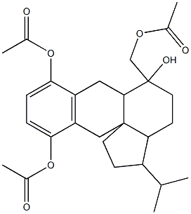 Cyclopenta[d]anthracene-6-methanol, 8,11-diacetoxy-6-hydroxy-3-isoprop yl-1,2,3,3a,4,5,6,6a,7,12-decahydro-, acetate Struktur