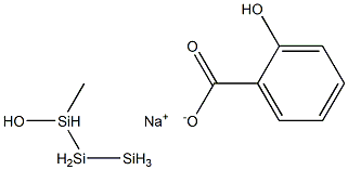 monomethyl trisilanol sodium orthohydroxybenzoate Struktur