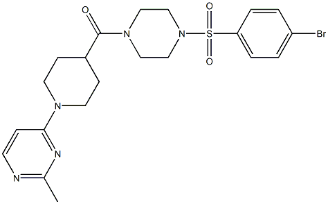 1-(2-methyl-4-pyrimidinyl)-4-(1-(4-bromophenylsulfonyl)piperazin-4-ylcarbonyl)piperidine Struktur