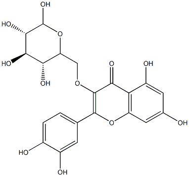 2-(3,4-dihydroxyphenyl)-5,7-dihydroxy-3-[[(3R,4R,5S)-3,4,5,6-tetrahydroxyoxan-2-yl]methoxy]chromen-4-one Struktur