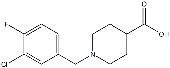 1-(3-chloro-4-fluorobenzyl)piperidine-4-carboxylic acid Struktur