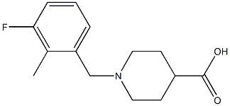 1-(3-fluoro-2-methylbenzyl)piperidine-4-carboxylic acid Struktur