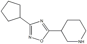 3-(3-cyclopentyl-1,2,4-oxadiazol-5-yl)piperidine Struktur