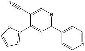 4-furan-2-yl-2-pyridin-4-ylpyrimidine-5-carbonitrile Struktur