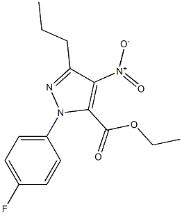 1-(4-FLUOROPHENYL)-4-NITRO-3-PROPYL-1H-PYRAZOLE-5-CARBOXYLICACIDETHYLESTER Struktur