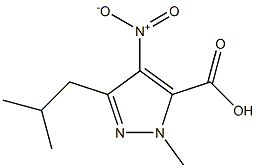 1-METHYL-3-(2-METHYLPROPYL)-4-NITRO-1H-PYRAZOLE-5-CARBOXYLICACID Struktur