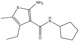 2-AMINO-N-CYCLOPENTYL-4-ETHYL-5-METHYLTHIOPHENE-3-CARBOXAMIDE Struktur