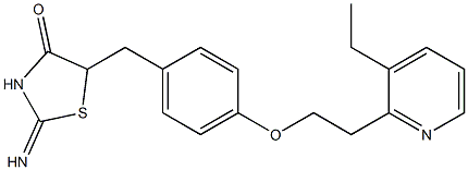 5-{4-[2-(ETHYLPYRIDIN-2-YL)ETHOXY]BENZYL}-2-IMINOTHIAZOLIDIN-4-ONE Struktur