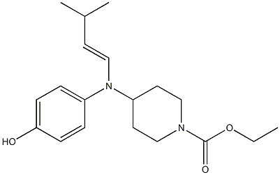 4-(N-(3-METHYLBUT-1-ENYL)-N-(P-HYDROXYPHENYL)AMINO)-N-CARBETHOXYPIPERDINE Struktur