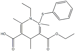 ETHYL 2-(PHENYLTHIO)ETHYL-1,4-DIHYDRO-2,4,6-TRIMETHYLPYRIDINE-3,5-DICARBOXYLATE Struktur