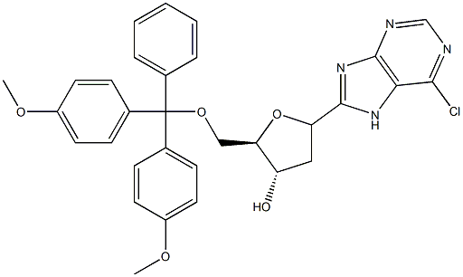 6-CHLORO-9-(5-O-(DIMETHOXYTRITYL)-BETA-D-2-DEOXYRIBOFURANOSYL)PURINE Struktur