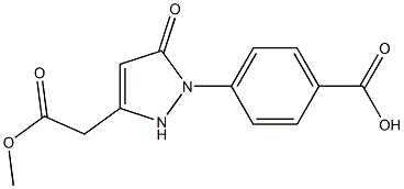 4-[3-(2-methoxy-2-oxoethyl)-5-oxo-2,5-dihydro-1H-pyrazol-1-yl]benzoic acid Struktur