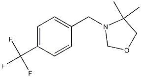 4,4-dimethyl-3-[4-(trifluoromethyl)benzyl]-1,3-oxazolane Struktur