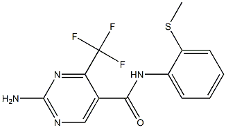 N5-[2-(methylthio)phenyl]-2-amino-4-(trifluoromethyl)pyrimidine-5-carboxamide Struktur