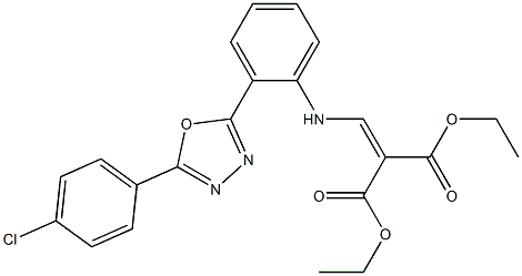 diethyl 2-({2-[5-(4-chlorophenyl)-1,3,4-oxadiazol-2-yl]anilino}methylidene)malonate Struktur