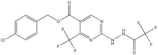 4-chlorobenzyl 2-[2-(2,2,2-trifluoroacetyl)hydrazino]-4-(trifluoromethyl)pyrimidine-5-carboxylate Struktur